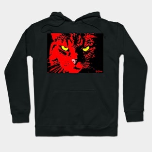 ANGRY CAT POP ART - RED YELLOW BLACK Hoodie